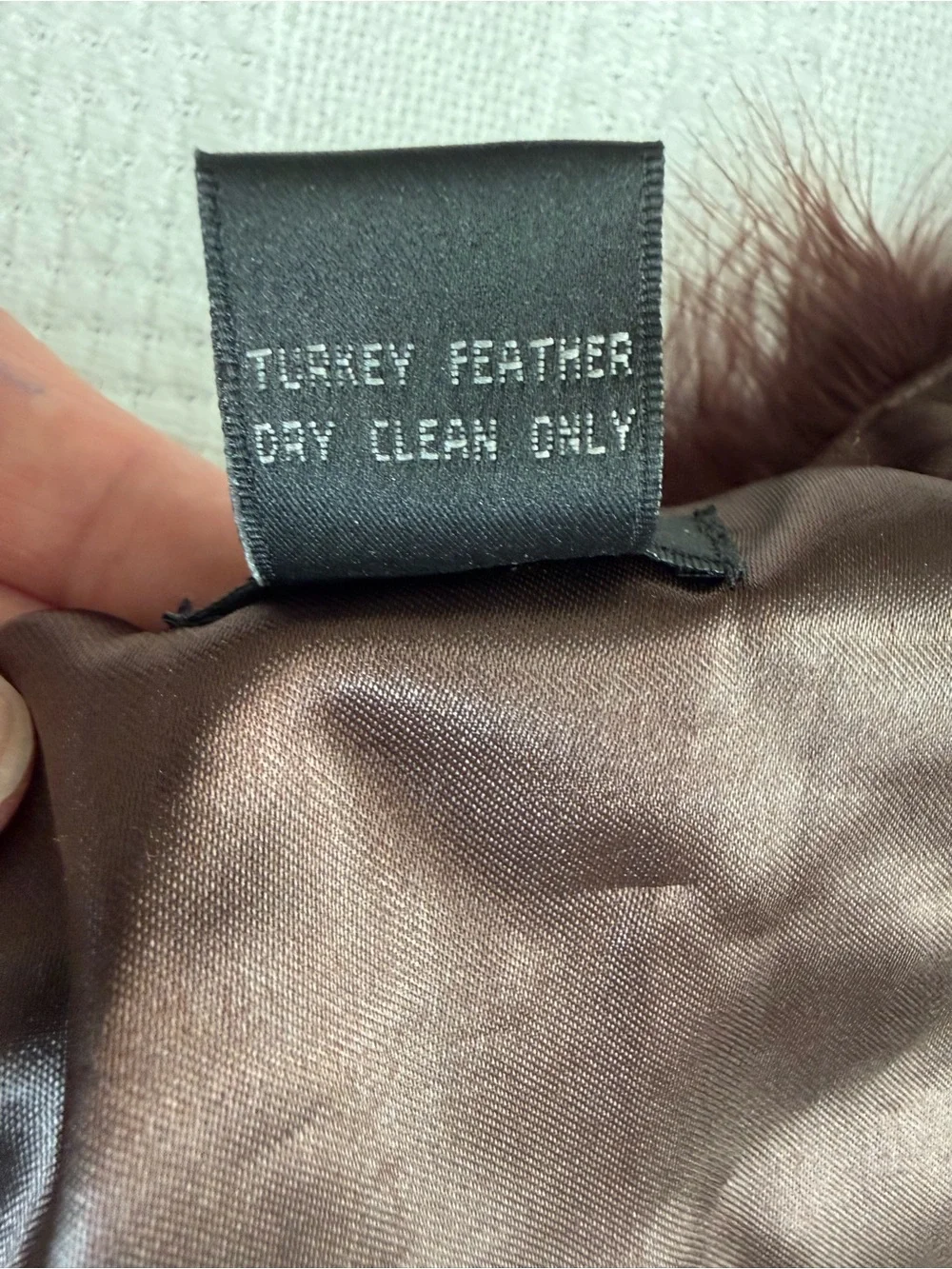 Lapis Real Turkey Feather Collar Scarf Brown Satin Tie Shrug Evening Wrap Luxury
